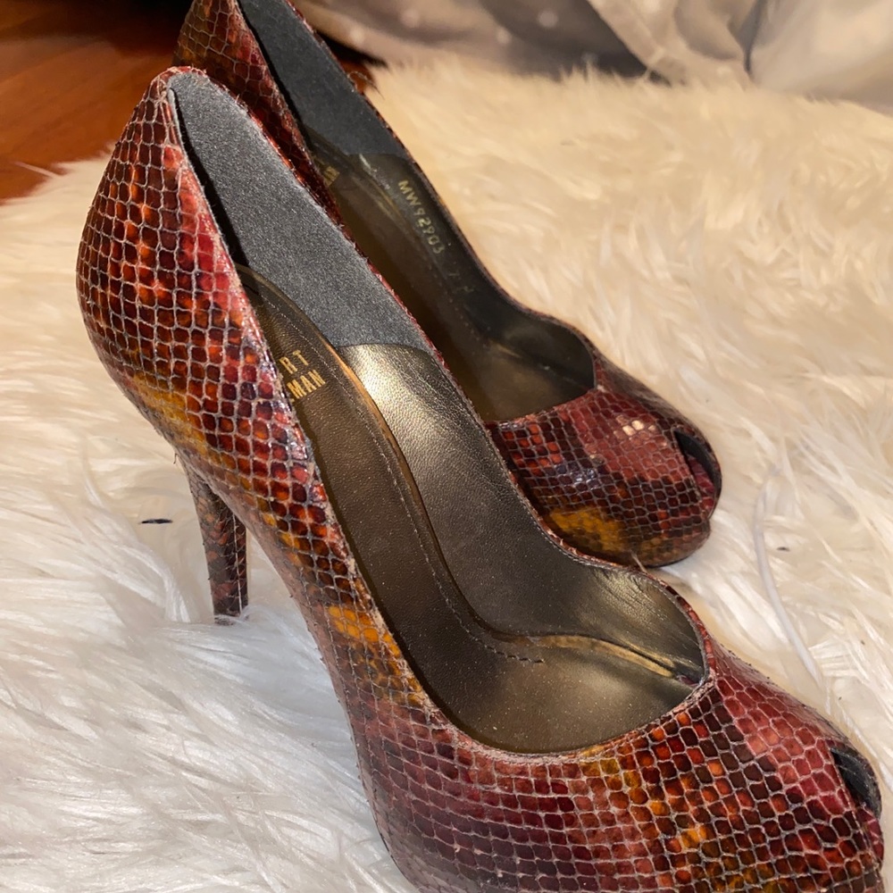 stuart weitzman toe peek heels SIZE 7